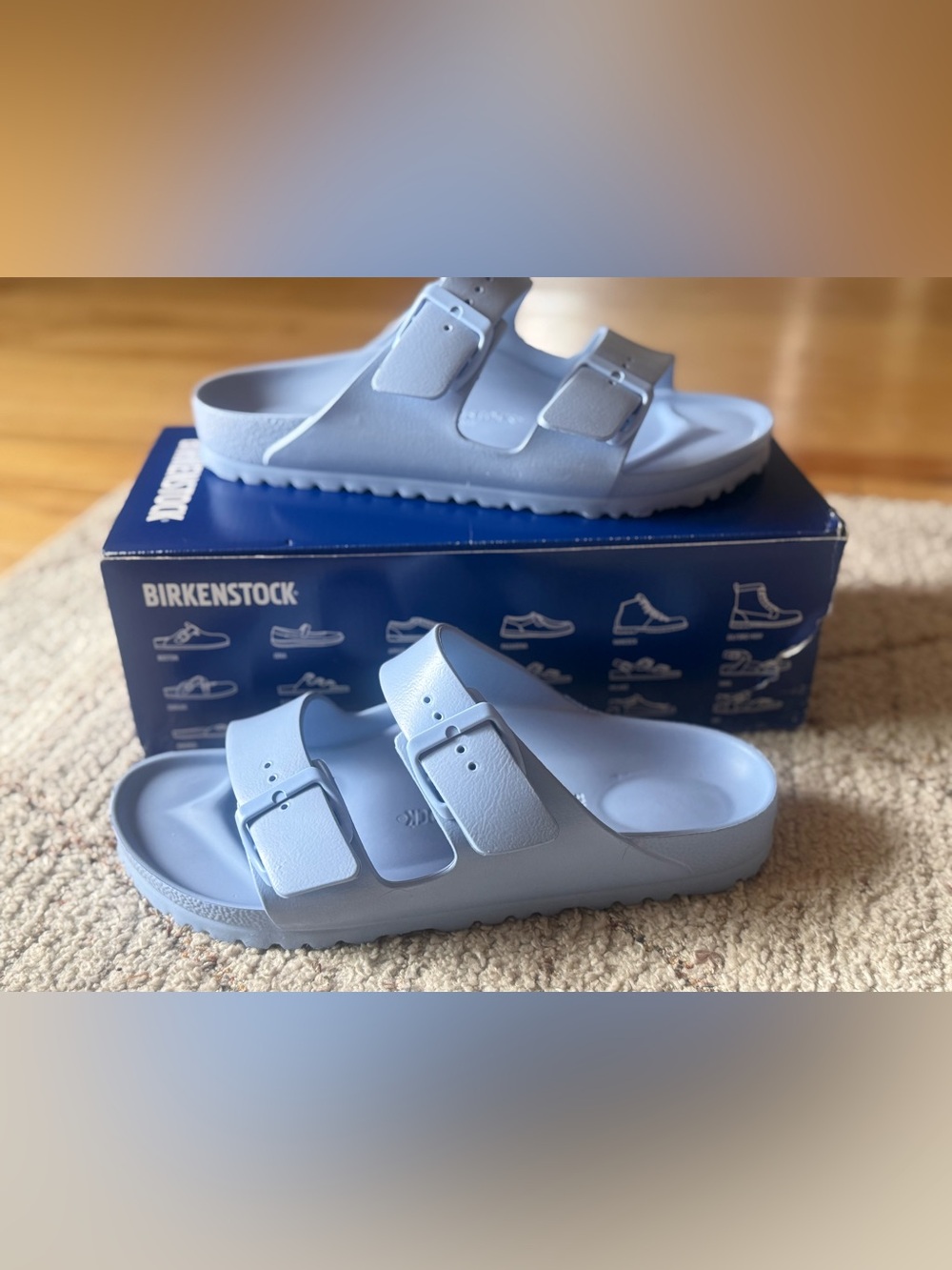 Birkenstock Arizona EVA Light Blue Waterproof Sandals EU 40 Women’s 9–9.5 NIB